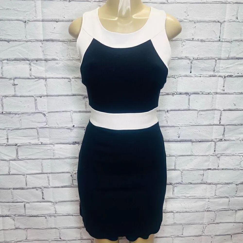 Milly Womens Black White Color Block Sheath Dress Size Small